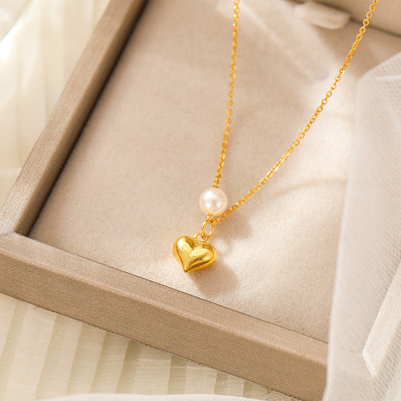 Wholesale S925 Silver  Pearl Love Necklace